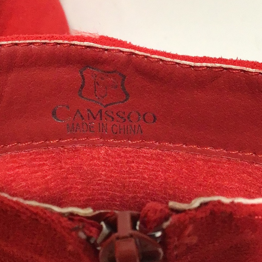 Camssoo Suede Red Ankle Boots, Size 30 - Picture 9 of 9